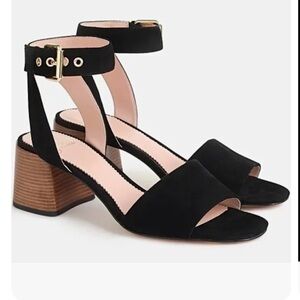J.Crew Penny Strap Suede Block Heeled Sandal